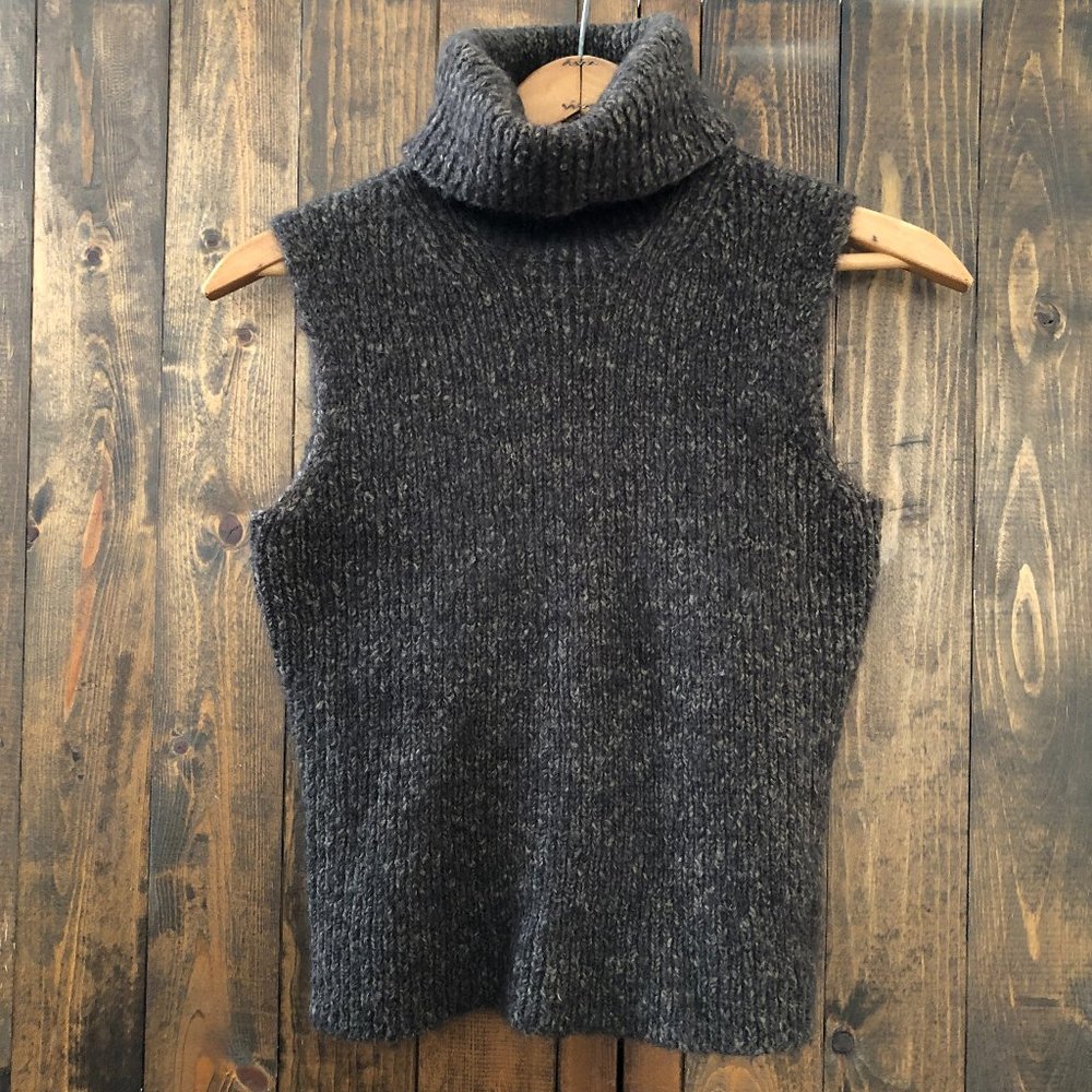 Anne Klein Mohair Turtleneck Sleeveless Sweater